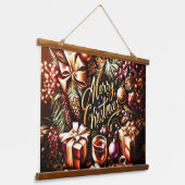 Artistieke Warme Chocolade Feestelijke Gezellige K Hangend Wandkleed (Gebogen)