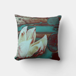 Artistieke Waterlelie in Rood en Blauw Kussen