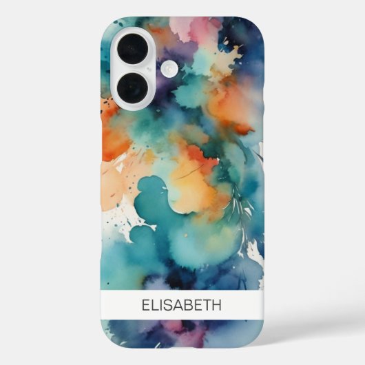Artistieke Waterverf achtergrond | Je naam Case-Mate iPhone Case (Achterkant)