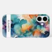 Artistieke Waterverf achtergrond | Je naam Case-Mate iPhone Case (Achterkant (horizontaal))