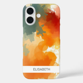 Artistieke Waterverf achtergrond | Je naam iPhone 16 Hoesje