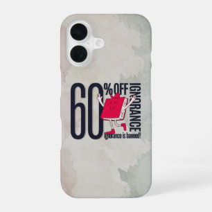 Artistieke Waterverf Anti-Onwetendheid Boek Citaat iPhone 16 Hoesje