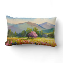 Artistieke Waterverf Berglandschap Wildflower