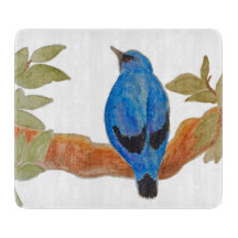 Artistieke Waterverf Bird Blue Cuckooshrike