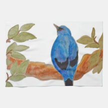 Artistieke Waterverf Bird Blue Cuckooshrike