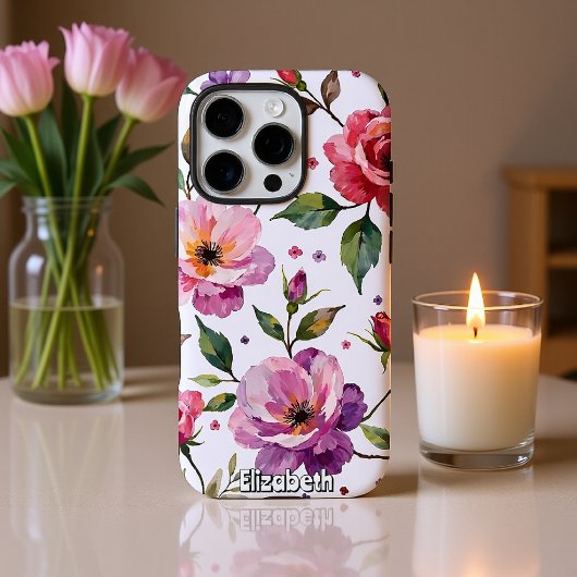 Artistieke Waterverf Bloemenarrangement Case-Mate iPhone Case