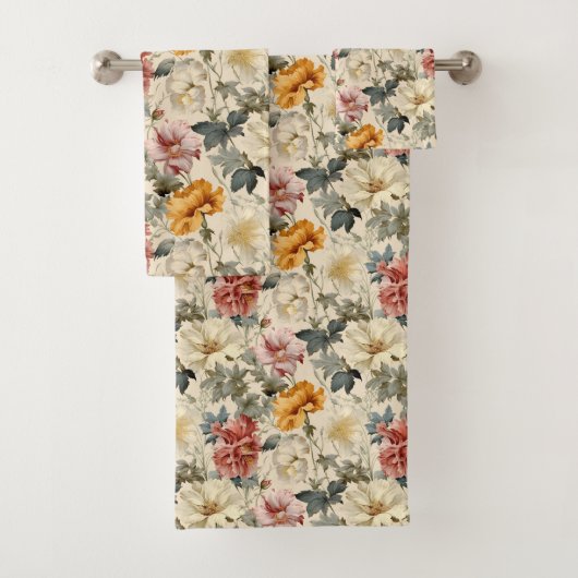 Artistieke waterverf  bloemetjes Elegant Schattige Bad Handdoek (Insitu)
