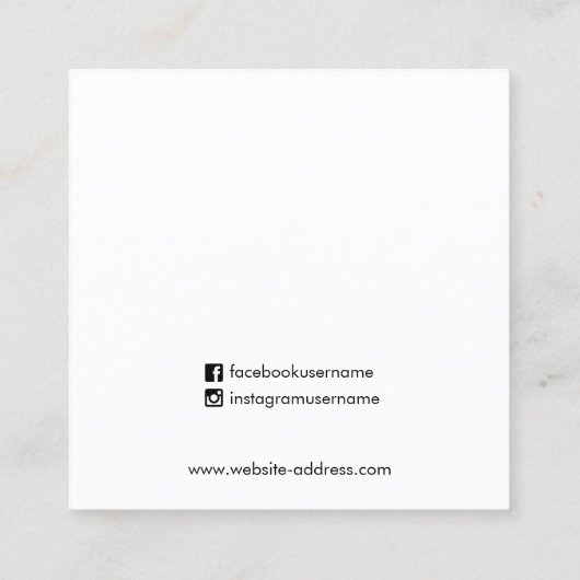 Artistieke Waterverf die juwelenvertoning verdient Vierkante Visitekaartje (Achterkant)