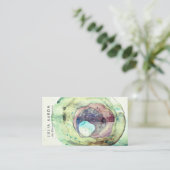 Artistieke Waterverf Edelsteen Groen Beige Visitekaartje (Staand voorkant)