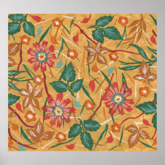 Artistieke Waterverf Flowers: kleurrijke achtergro Poster