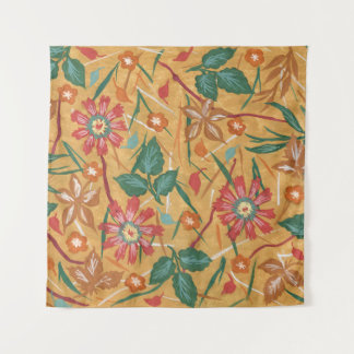 Artistieke Waterverf Flowers: kleurrijke achtergro Wandkleed