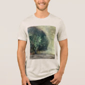 Artistieke Waterverf Forest Tree Painting Tri-Blend Shirt (Voorkant)