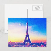 Artistieke Waterverf Frankrijk Briefkaart (Voorkant / Achterkant)