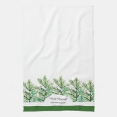 Artistieke Waterverf Green Tree gepersonaliseerd Theedoek (Verticaal)