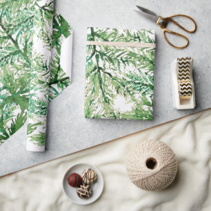 Artistieke Waterverf Handbeschilderd boompatroon Cadeaupapier