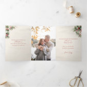 Artistieke Waterverf Holly Rejoice Script & Photo Drieluik Kaart (Binnen)