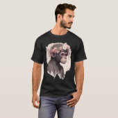 Artistieke Waterverf Monkey Flower Crown Floral An T-shirt (Voorkant volledig)