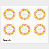 Artistieke Waterverf Poppy Wedding Wreater Dank je Ronde Sticker (Vel)