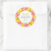 Artistieke Waterverf Poppy Wedding Wreater Dank je Ronde Sticker (Tas)