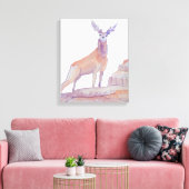 Artistieke Waterverf Red Deer Canvas Afdruk (Insitu (Woonkamer))