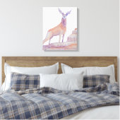 Artistieke Waterverf Red Deer Canvas Afdruk (Insitu (Slaapkamer))