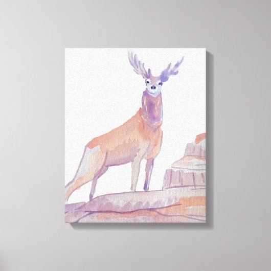 Artistieke Waterverf Red Deer Canvas Afdruk (Voorkant)