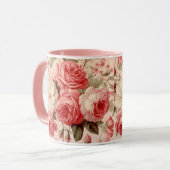 Artistieke Waterverf Roze rozen Mok (Voorkant links)