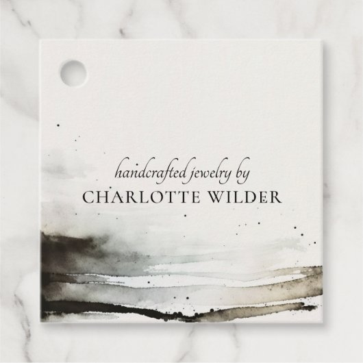 Artistieke Waterverf Sieraden Designer Abstract Bedankjes Labels (Voorkant)