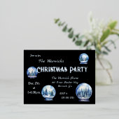 Artistieke Waterverf Sneeuwbollen Winterfeest Folie Uitnodiging Briefkaart (Staand Voorkant)