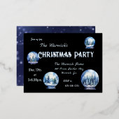 Artistieke Waterverf Sneeuwbollen Winterfeest Folie Uitnodiging Briefkaart (Voorkant / Achterkant)