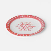 Artistieke Waterverf Snowflake Red Kerstmis Papieren Bordje (Gekanteld)
