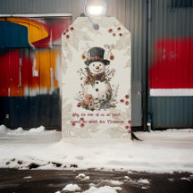 Artistieke Waterverf Snowman Beige Floral