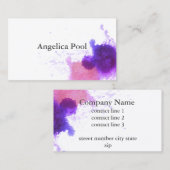 Artistieke waterverf spat paarse design visitekaartje (Voorkant / Achterkant)