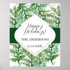 Artistieke Waterverf Tree gepersonaliseerd Poster