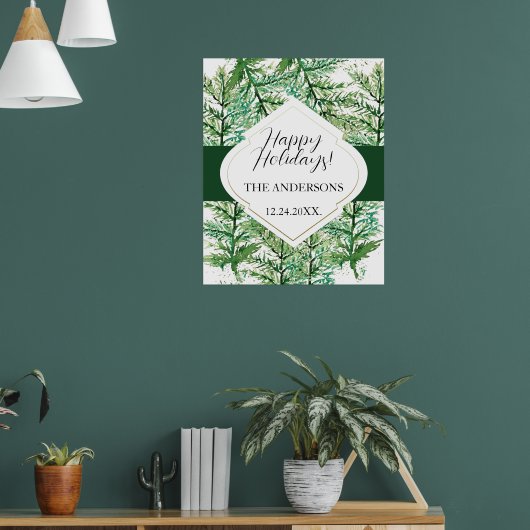 Artistieke Waterverf Tree gepersonaliseerd Poster (Woonkamer 1)