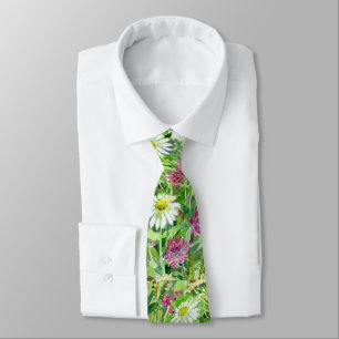 Artistieke Waterverf wilde bloemen stropdas
