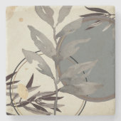 Artistieke Waterverf Zen Botanisch Stenen Onderzetter (Voorkant)