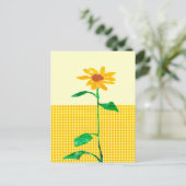 Artistieke Waterverf Zonnebloem Gingham Patronen Briefkaart (Staand voorkant)
