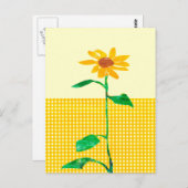 Artistieke Waterverf Zonnebloem Gingham Patronen Briefkaart (Voorkant / Achterkant)