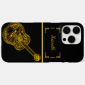 Artistieke weergave van een Gouden Gitaar Design Case-Mate iPhone Case (Achterkant (horizontaal))