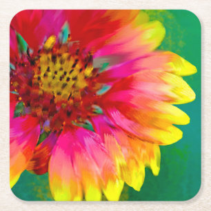 Artistieke weergave van Indian Blanket bloem Kartonnen Onderzetters