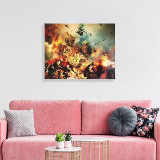 Artistieke weergave van oorlog canvas afdruk (Insitu (Woonkamer))