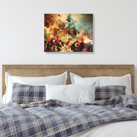 Artistieke weergave van oorlog canvas afdruk (Insitu (Slaapkamer))