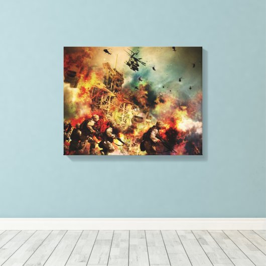 Artistieke weergave van oorlog canvas afdruk (Insitu (Houten vloer))