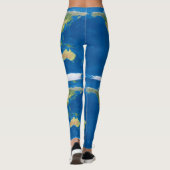 Artistieke Wereldkaart Projectie Leggings (Achterkant)