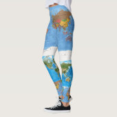 Artistieke Wereldkaart Projectie Leggings (Links)