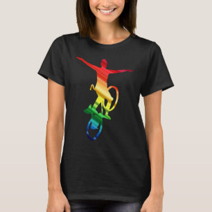 Artistieke wielrennen Artistisch wiel Kleurrijke R T-shirt