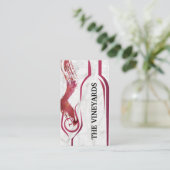 Artistieke wijn fles en beker visitekaartje (Staand voorkant)