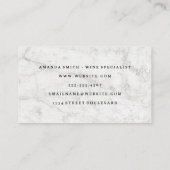 Artistieke wijn fles en beker visitekaartje (Achterkant)