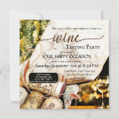 Artistieke wijnmakerij of wijngaard wijnproeverij kaart (Voorkant)